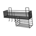 thumbnail image 2 of Estante de almacenamiento para baño, organizador de pared, moderno, de gran capacidad, ligero Negro, 2 of 9