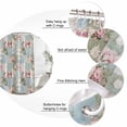 thumbnail image 6 of Green Blue Pink Botanical Waterproof Fabric Shower Curtain,Spring Floral Vintage Waterproof Fabric Shower Curtain for Bathroom Curtains Bathtubs Hotel Shower Curtains with 12 Hooks Long 72x78in, 6 of 8