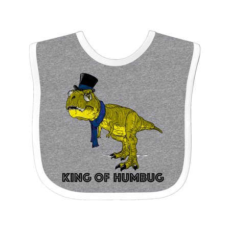 

Inktastic King of Humbug Green Tyrannosaurus Rex in Top Hat and Scarf Gift Baby Boy or Baby Girl Bib