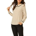 thumbnail image 5 of Allegra K Women's Cute Ruffle Peter Pan Collar Long Sleeve Sweet Blouse Tops, 5 of 7