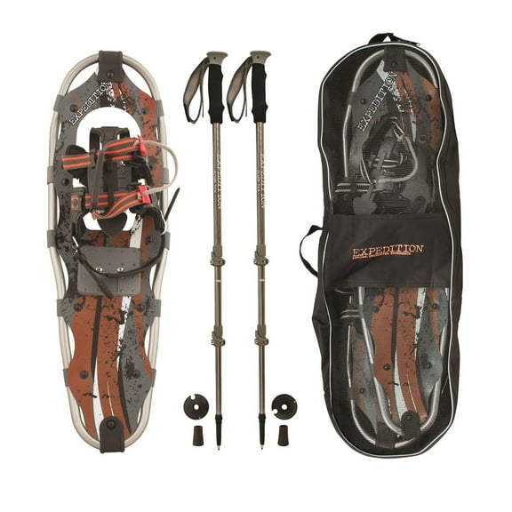 Truger Trail Men and Women's Lightweight 21" Aluminum Frame Snowshoe Kit, Quick Tight Bindings