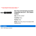 thumbnail image 2 of Rear Strut and Coil Spring Assembly - Compatible with 2010 - 2012 Subaru Outback 2011, 2 of 2