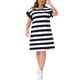 thumbnail image 5 of Vestido túnica de talla grande Agnes Orinda para mujeres, verano 2026, vestido casual de camiseta de manga corta a rayas 2X azul, 5 of 7