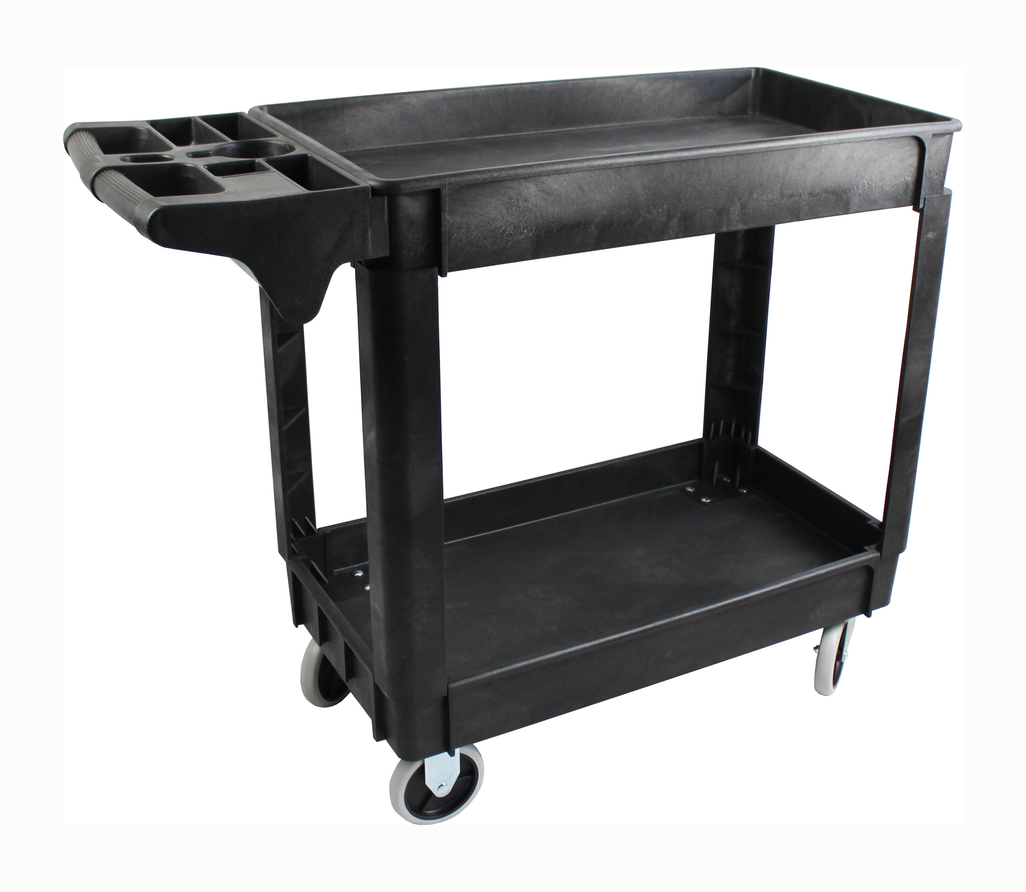 MaxWorks 80855 Industrial Polypropylene TwoTray Cart, 30"x16