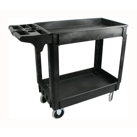 MaxWorks 80855 Industrial Polypropylene Two-Tray Cart, 30"x16"