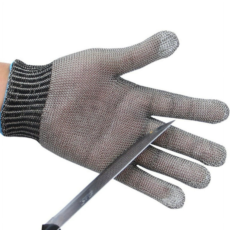 Stainless Steel Wire Metal Mesh Cut Resistant Gloves Butcher Safety Work Gloves for Cutting, Slicing Chopping and Peeling, Men's, Size: Medium