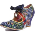 thumbnail image 6 of Irregular Choice Sugar Plum Women's Lace Up Mid Heel Shoes In Navy Size 5.5, 6 of 6