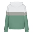 thumbnail image 5 of Jinhomg Fall Winter Casual Sweatshirts for Women 2025 Fashion Color Block Hoodies Casual Cozy Long Sleeve Kangaroo Pocket Sweatshirt with Drawstring Summer Saving Green XXL, 5 of 6