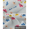thumbnail image 6 of Multicoloured Flower Linen Curtain Valance for Bedroom/Bathroom/Kitchen/Office/Living/Dining Room Window,Blue Pink Red Yellow Blossom Rod Pocket Topper Decorative Cafe Drapes Panel 54"x18", 6 of 6