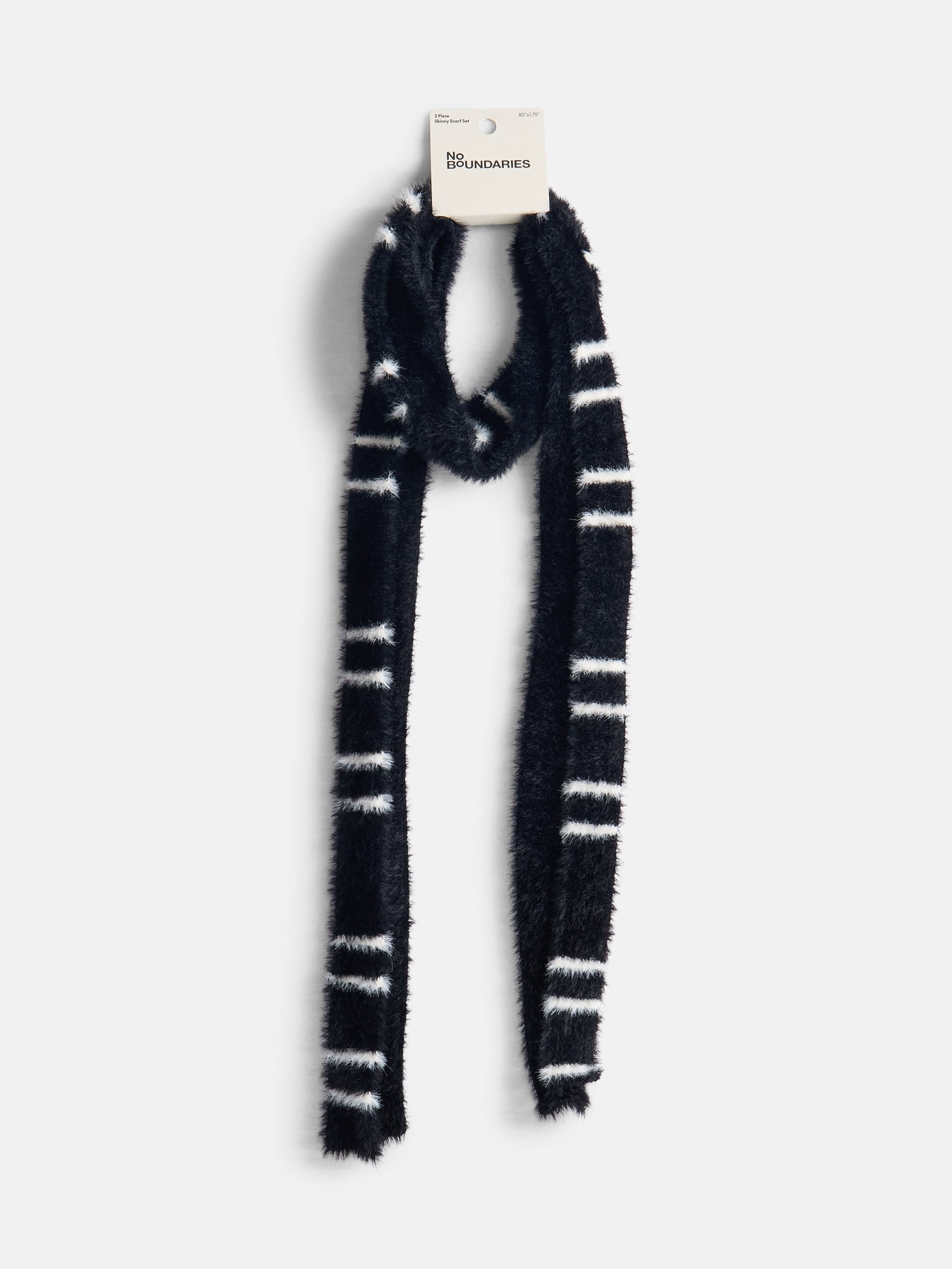 No Boundaries Women's Skinny Scarf, Black Stripe
