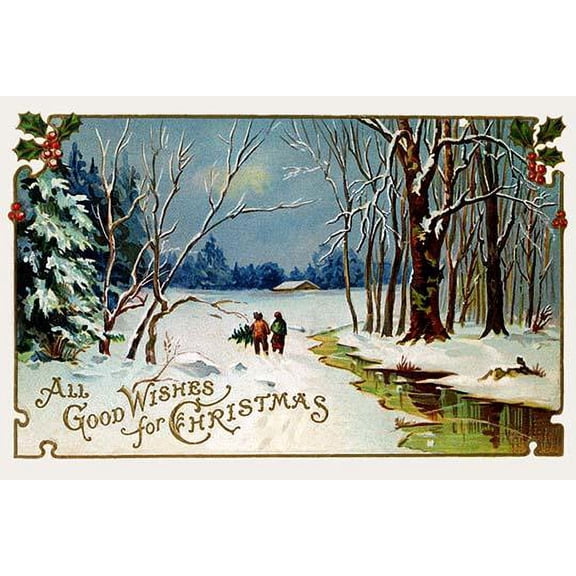 All Good Wishes for Christmas- Fine Art Canvas Print (20" x 30")
