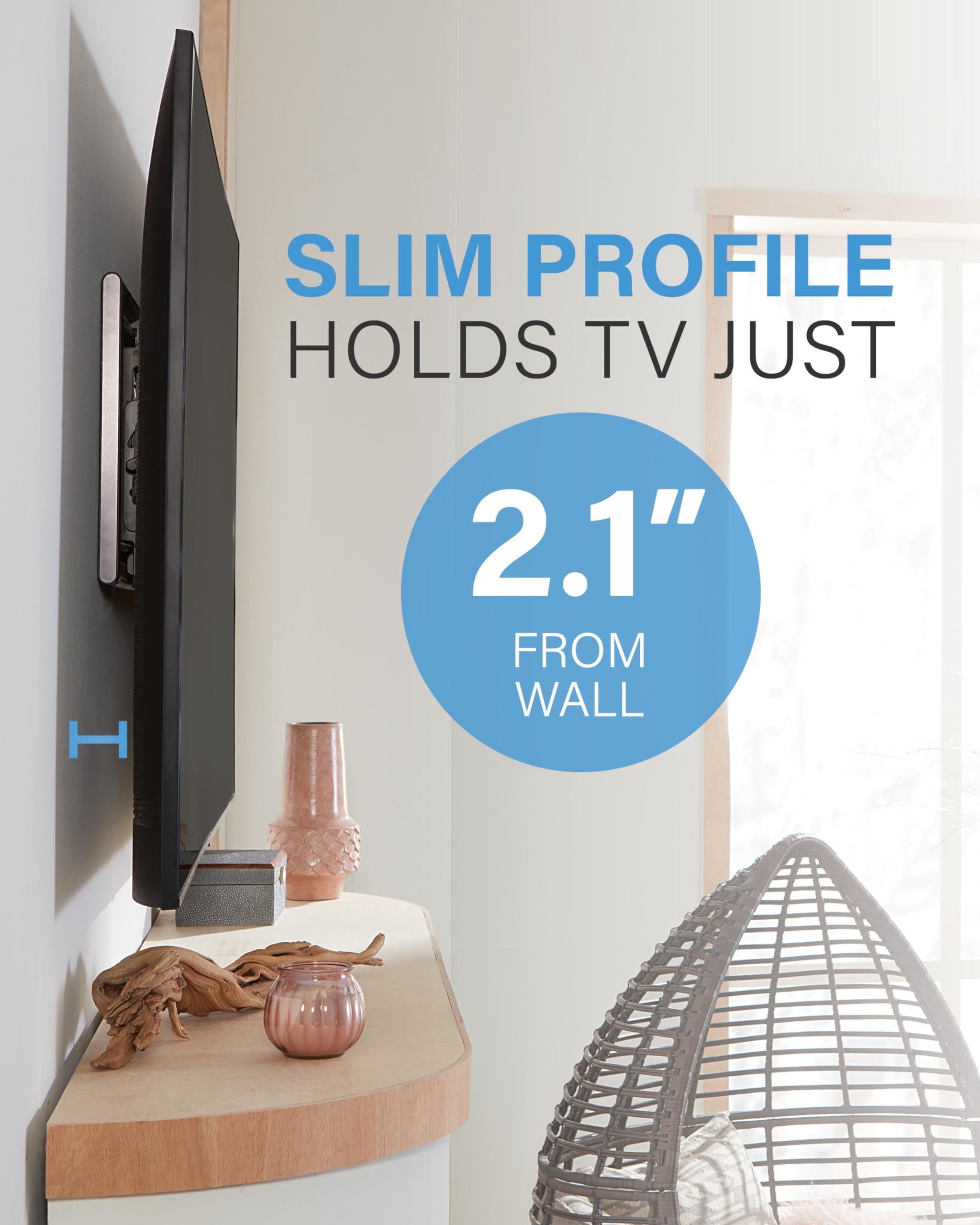 SANUS Tilting TV Wall Mount for 42" to 90" TVs - Universal TV Bracket w/ 12 deg Tilt - DIY Install w/ Included Hardware