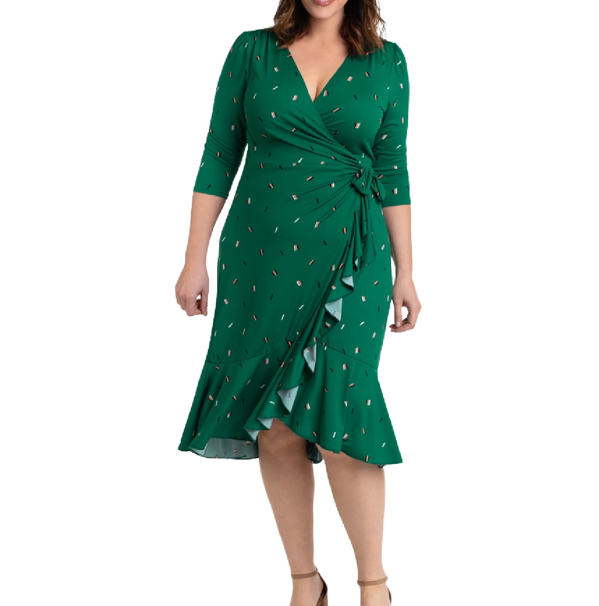 flounce wrap dress