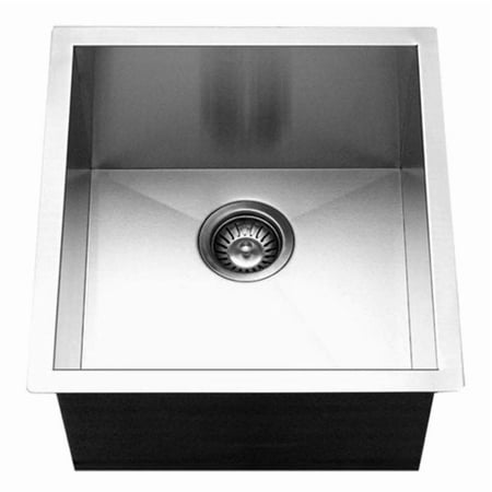 Houzer Contempo 17 inch Stainless Steel Undermount Single Bowl Bar Sink with Strainer & Grid - CTR-1700