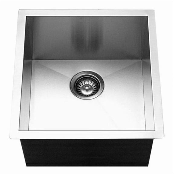 Houzer Contempo 17 inch Stainless Steel Undermount Single Bowl Bar Sink with Strainer & Grid - CTR-1700