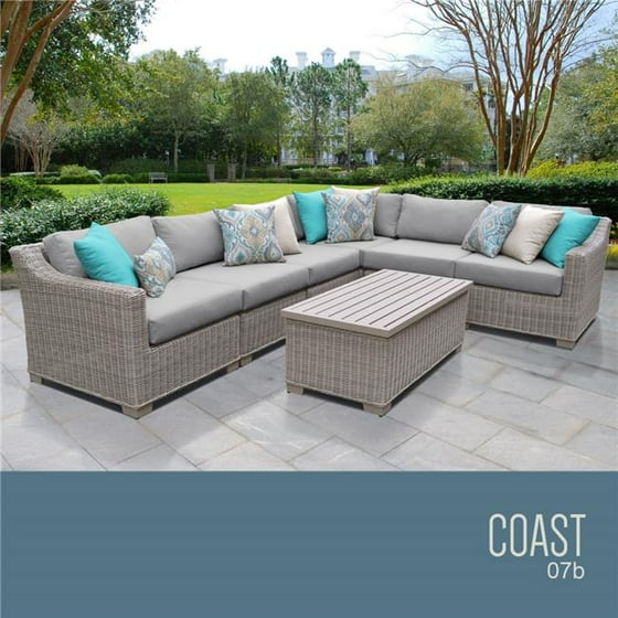 Tk Classics Coast 7 Piece Wicker Patio Furniture Set With Storage Tk Classics Coast 7 Piece Wicker Patio Furniture Set With Storage Coffee Table Com