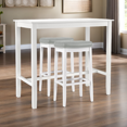thumbnail image 3 of Pemberly Row 3-Piece Solid Wood Bar Height Dining Set White and Gray, 3 of 13