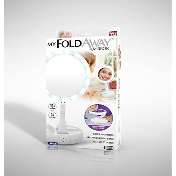 My Foldaway Mirror The Lighted Double Sided Vanity 10x My Foldaway Mirror The Lighted Double Sided Vanity 10x Magnification As Seen On Tv Com