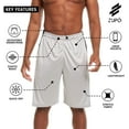 thumbnail image 5 of Zupo 4 Pack: Men's Active Performance Quick-Dry Athletic Basketball Workout Gym Knit Shorts with Pockets X-Large, Set F, 5 of 7