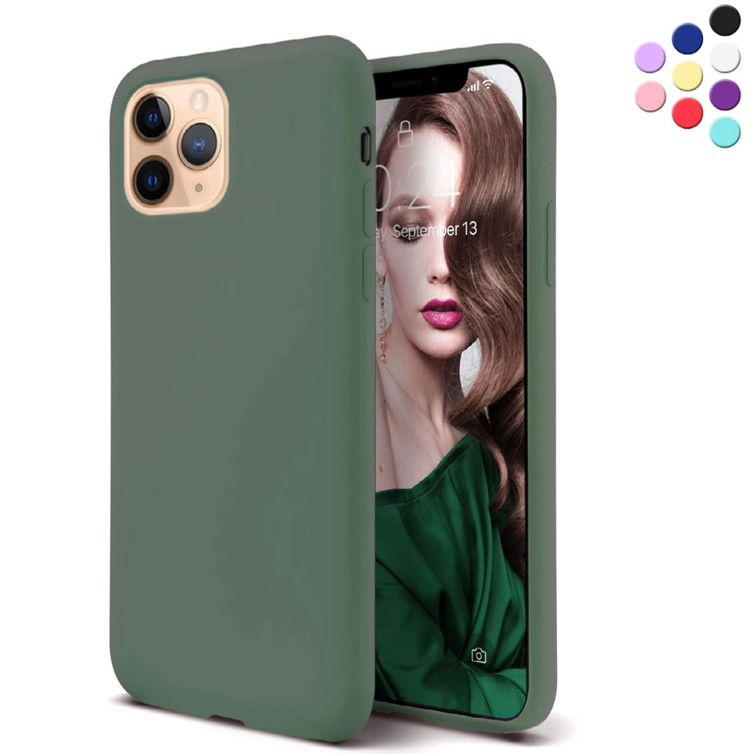 Iphone 11 Pro Silicone Case Shock Absorbent Bumper Soft Tpu Cover Case Compatible With Iphone 11 Pro Green Color Walmart Com Walmart Com