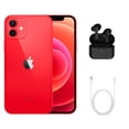 thumbnail image 1 of Refurbished Apple iPhone 12 A2172 (Fully Unlocked) 64GB Red (Grade A) w/ Wireless Earbuds, 1 of 4