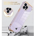 thumbnail image 2 of Compatible with iPhone 13 Pro Max Case Plating Stylish Design Soft TPU Scratch-Proof Shock Absorption Resistant Anti-Cushion Protective Wireless Slim Cover for iPhone 13 Pro Max 6.7 Inch-Purple, 2 of 11