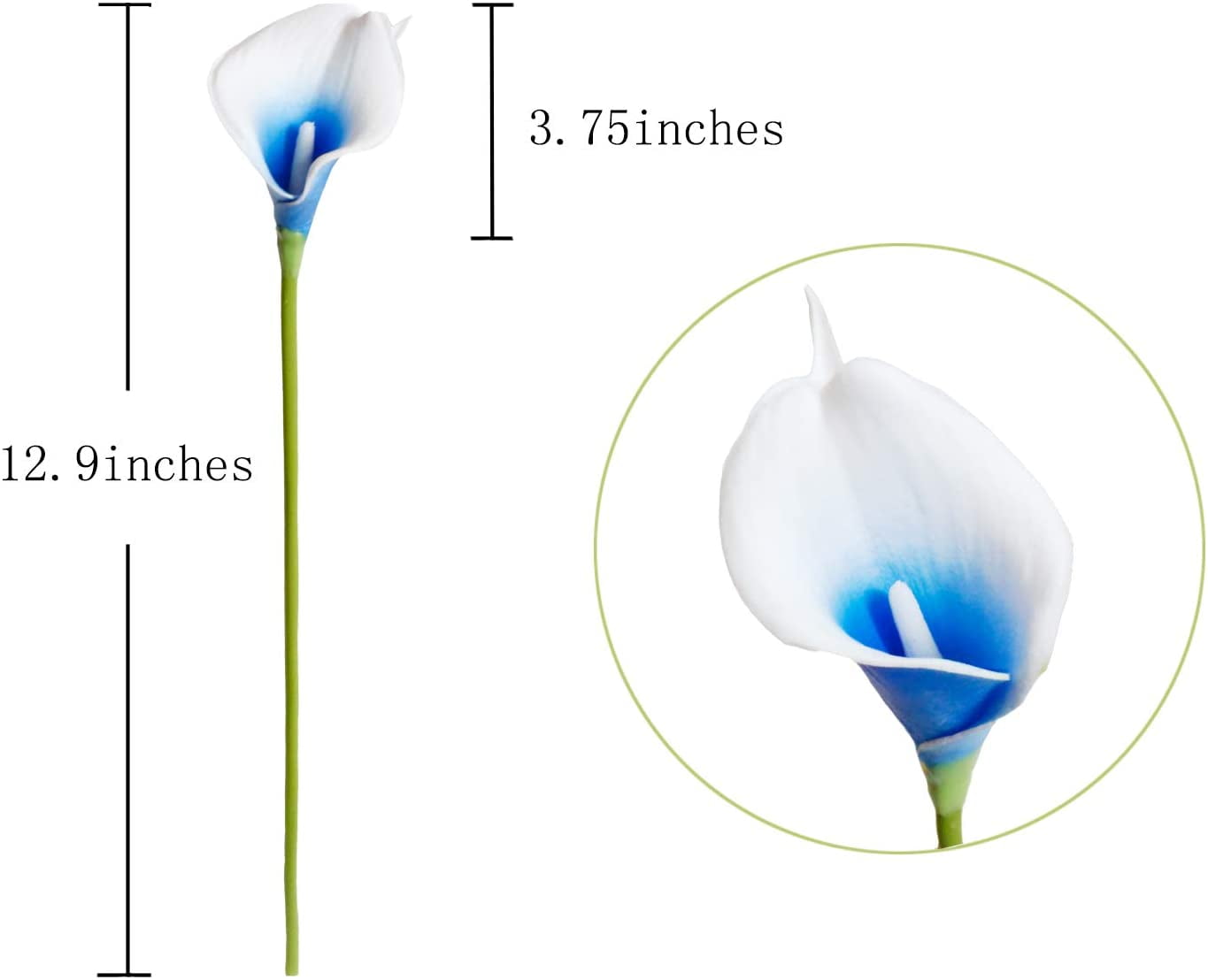 20Pcs Artificial Calla Lily Flower Real Touch Latex Flowers for DIY Wedding Bouquet Party Home Decor (Pure White)