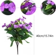 thumbnail image 2 of Artificial Impatiens Flowers for Outdoor Flowers UV Resistant Faux Flowers Impatiens Bushes Silk Artificial Flowers Bouquet for Patio Home Garden Yard Porch Table Vase Decor, 1Pc(Purple,15.7x13"), 2 of 8