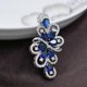 thumbnail image 5 of Ed Pear And Round Cu Zircon Silver T Flower Brooch, 5 of 5