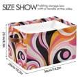 thumbnail image 4 of Yayeee Canvas Storage Basket with Handles for Shelves Fabric Bins Closet Organizer, Swirling Circles, 4 of 8