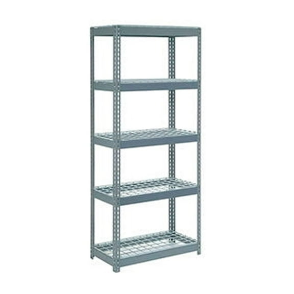 Global Industrial Extra Heavy Duty Shelving 36"W x 12"D x 60"H With 5 Shelves, Wire Deck, Gry