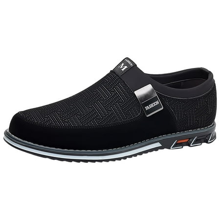 XDDST Dress Sneakers Shoes for Men Leather Shoes Fashionable and Casual Style New Flat Bottomed Soft Sole Slip On Comfortable Slip On Large Size