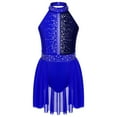 thumbnail image 2 of Alvivi Fille Enfant Juste-au-Corps de Ballet Moderne Contemporain avec Robe, Costume de Danse Lyrique Latin Bleu 6, 2 of 7
