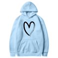 thumbnail image 4 of WZXFASHION Chandail à Capuchon pour Femmes à Imprimé d'Amour Simple, Mode, Ample, Décontracté, Chandail à Capuchon avec Poche, Rabais de 50 % Liquidation, Chandail à Col Roulé, 4 of 4