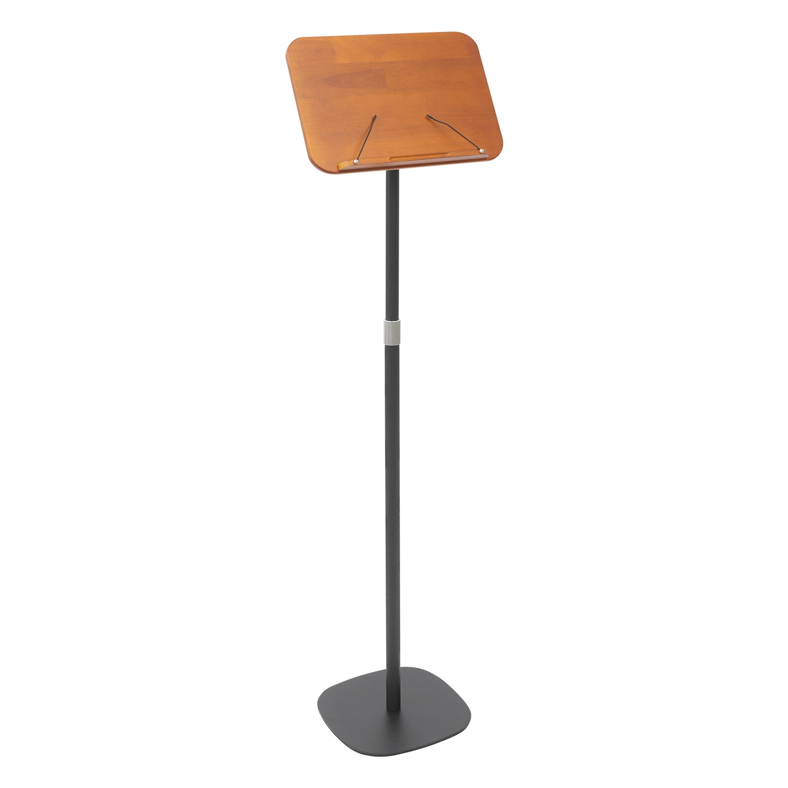 ToppiJoy Adjustable Floor Book Stand for Reading, Book Holder Stand Music Stand with Wooden Pad and Page Paper Clip (31.5-51.2in)