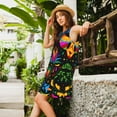 thumbnail image 4 of Ratiio Mexican Flower Traditional1 Pattern Women's Sleeveless Dress - Casual Summer Dress with Pockets, Above Knee Length, Round Neck, Ideal for Beach, Vacation, Work, 4 of 8