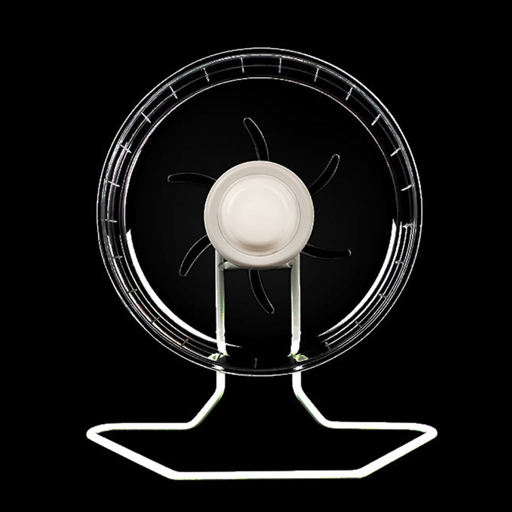 WINDLAND Silent Exercise Wheel with Metal Stand Plastic Disc Spinner Saucer Hamster Running Wheels for Rats Mice Gerbils 4 Sizes