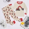 thumbnail image 2 of TOWED22 Toddler Boy Outfits Clothing Set 2 Piece Long Sleeve Crewneck Sweatshirt and Elastic Pants Fall Winter Clothes(Khaki,9-10 Y), 2 of 6