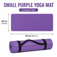 thumbnail image 2 of Small Yoga Mat 15 Mm Thick Anti-Skid Sports Fitness Mat Non-Slip Yoga Mat for Home Gym Yoga Exercises Pilates Workout Daily Use with Anti-Slip Surface and Eco Friendly, Purple, 1pcs, 2 of 7