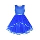 thumbnail image 1 of Vestido de Niña Florista Azul Cobalto con Cinturón para Boda Fiesta Dama de Honor 5 Años, 1 of 9