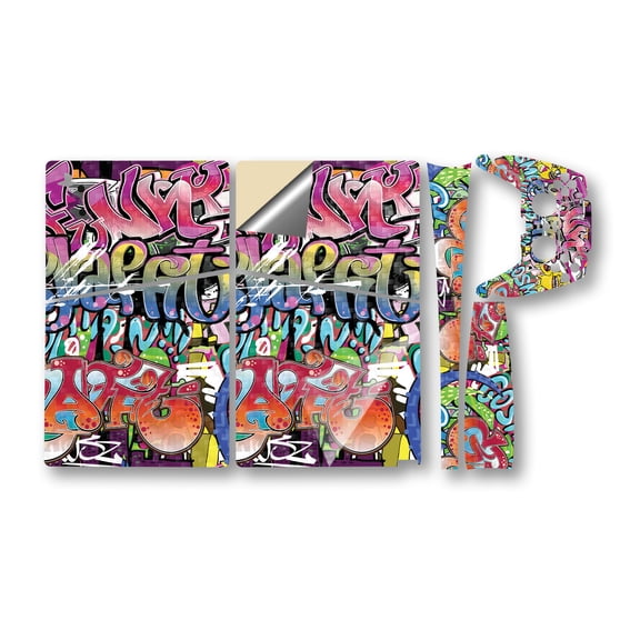 Carbon Fiber Gaming Skin Compatible With Sony PlayStation 5 Pro Bundle - Funky Graffiti - Premium 3M Vinyl Protective Wrap Decal Cover - Easy To Apply | PS5 Skin Crafted in the USA by