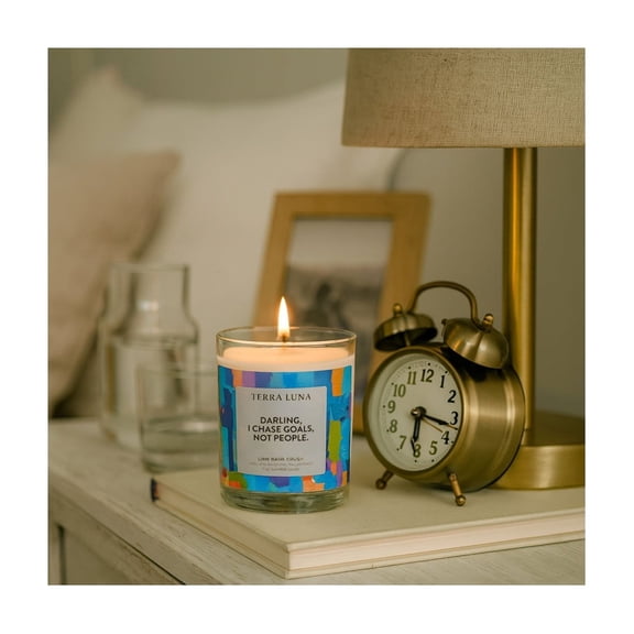 Lime Basil Crush Scented Candle Jar with Box for Men or Women - Decorative Votive and Pillar Candle for Indoor and Outdoor - Inviting Fragrance for Living Room and Bedroom Decor - 4", Blue & Green