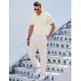 thumbnail image 4 of Polo para hombre JMIERR de manga corta, cuello en V, beige, talla M, 4 of 9