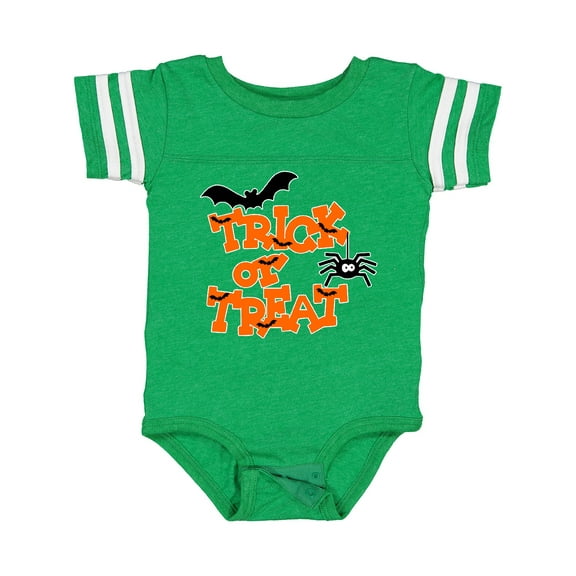 Inktastic Halloween Trick-or-Treat with Spider and Bats Boys or Girls Baby Bodysuit