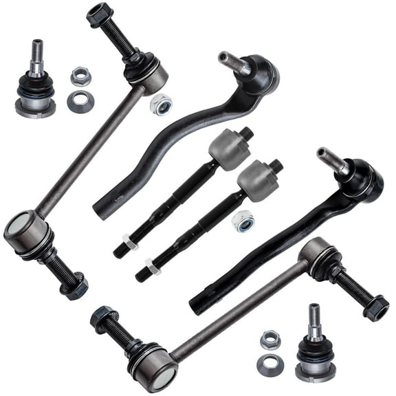 Detroit Axle - 8pc Front Suspension Kit for Mercedes-Benz GL320 GL350 ML320 ML350 ML450 GL450 ML500 GL550 ML550, ML63 AMG, 4 Inner and Outer Tie Rods 2 Sway Bar Links 2 Lower Ball Joints Replacement