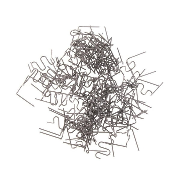 100 grapas precortadas de 0,8 mm para reparación de grapadoras de plástico y soldadores. Forma de S