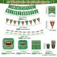 thumbnail image 2 of Football Party Supplies - Football Balloon, Happy Birthday Banner, Football Pendant, Cake Topper, Crepe Paper, Plates, Napkins, Cup and Tablecloth, for Sports Game Day Decorations, Serves 20 Guest, 2 of 8