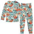 thumbnail image 2 of Dailycode Cotton Pajama Set Snug Fit Long Sleeve Top and Pants for 18M-8Y Happy Foxes Leaf Berry, 2 of 7