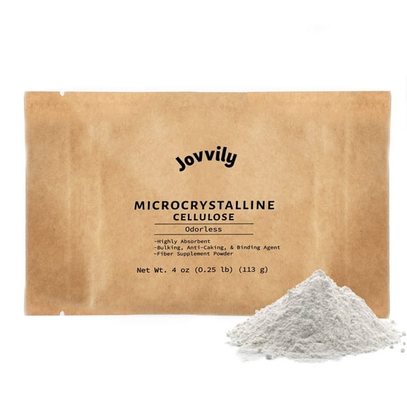 Jovvily Microcrystalline Cellulose Powder - 4 oz - Fiber Supplement - Binding Agent - Highly Absorbent