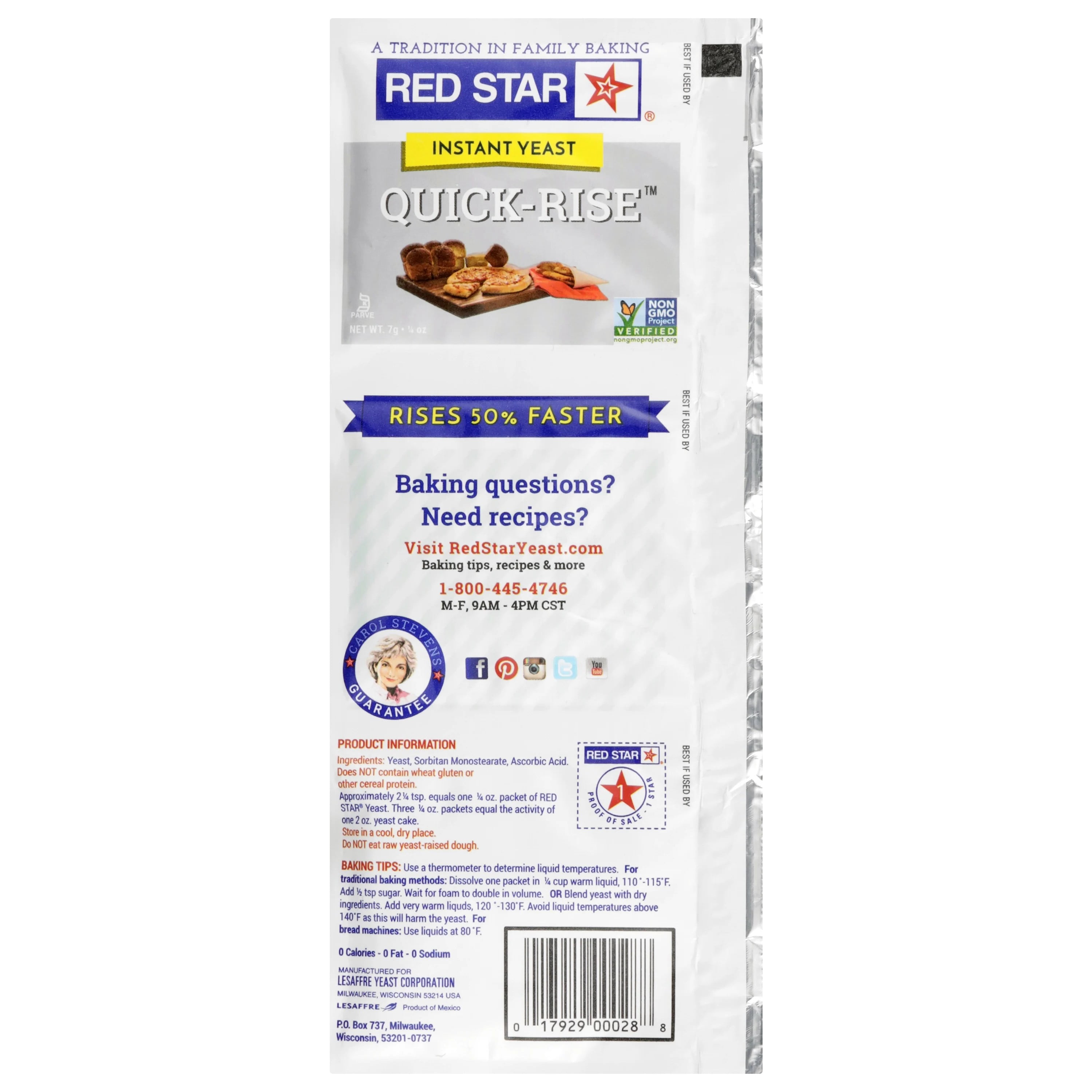 (6 pack) Red Star Platinum Yeast, 0.75-Ounces, 3-Pack Strip (Instant Yeasts)